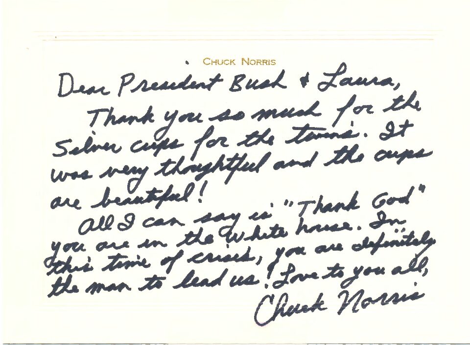 Letter to President George W. Bush from Chuck Norris