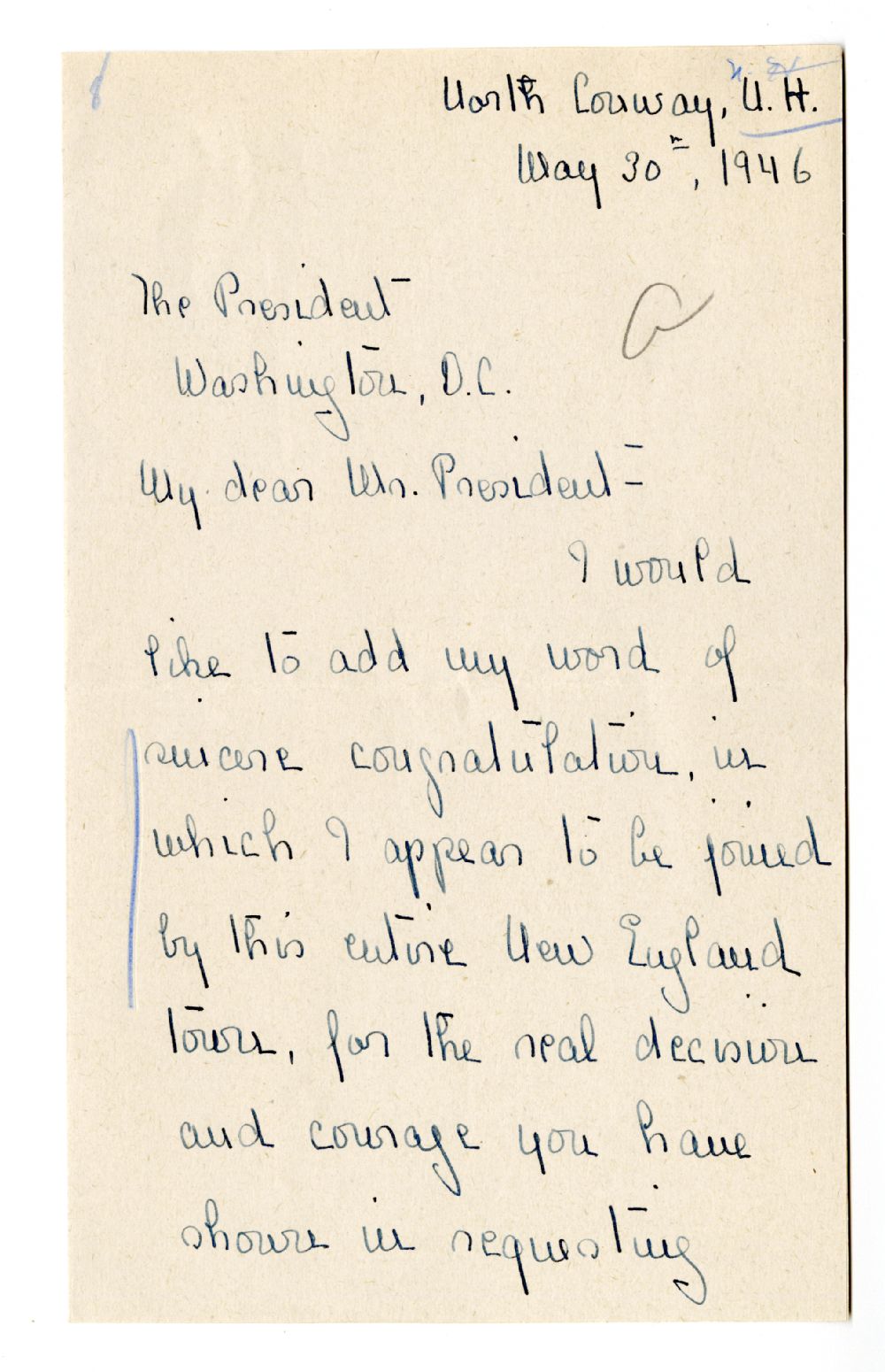 Letter from Dorothy Ives to President Harry S. Truman